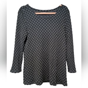 Tianello By Steve Barazza Dark Blue Textured Lightweight Long Sleeve Shirt SzXL